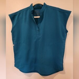 FIGS Pacific Blue Rafaela Oversized Scrub Top Women's Size XS